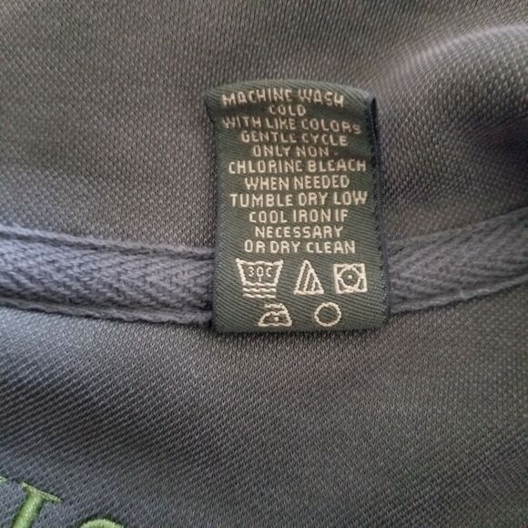 Orvis Men's Mock Neck Pullover Large Quarter Button Leather Accent Outdoor Green - Picture 11 of 11